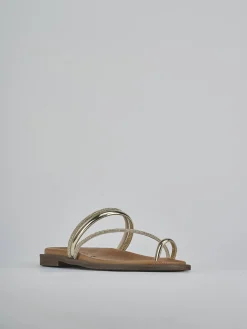 Ciabatte tacco 1cm pelle oro