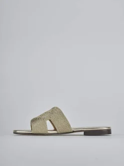 Ciabatte tacco 1cm pelle oro