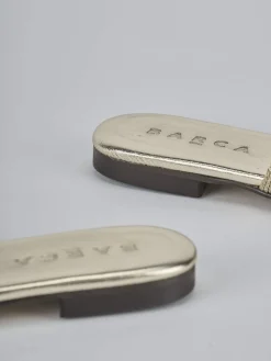 Ciabatte tacco 1cm pelle oro