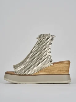 Ciabatte tacco 8cm pelle oro