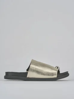 Ciabatte tacco 1cm pelle oro