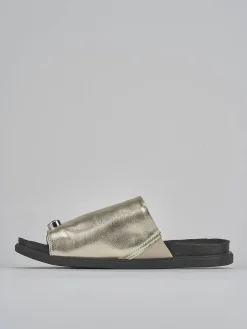 Ciabatte tacco 1cm pelle oro