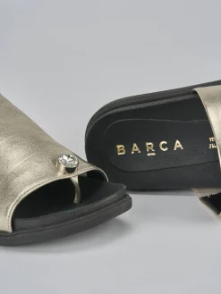 Ciabatte tacco 1cm pelle oro