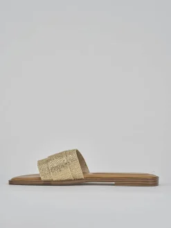 Ciabatte tacco 1cm pelle oro