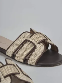 Ciabatte tacco 1cm pelle testa