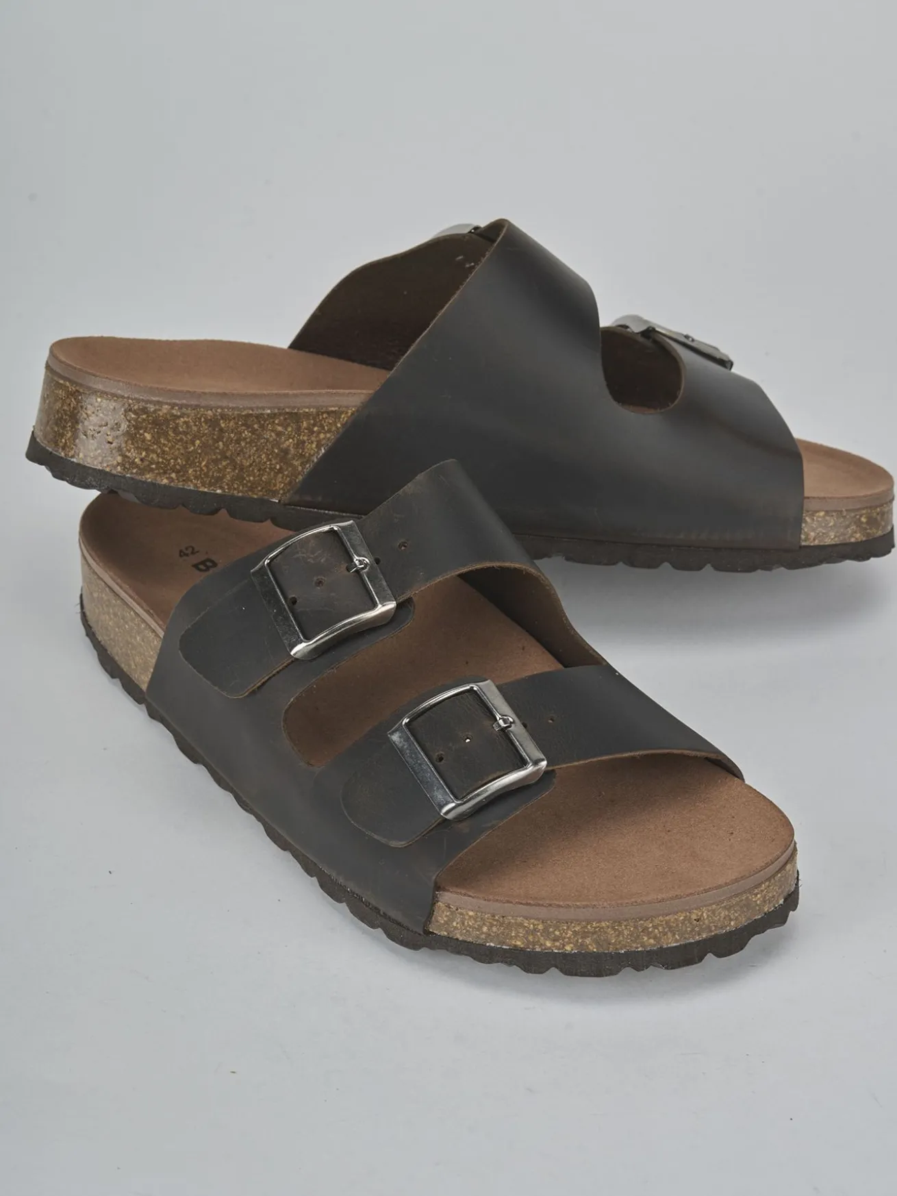 Ciabatte tacco 1cm pelle testa