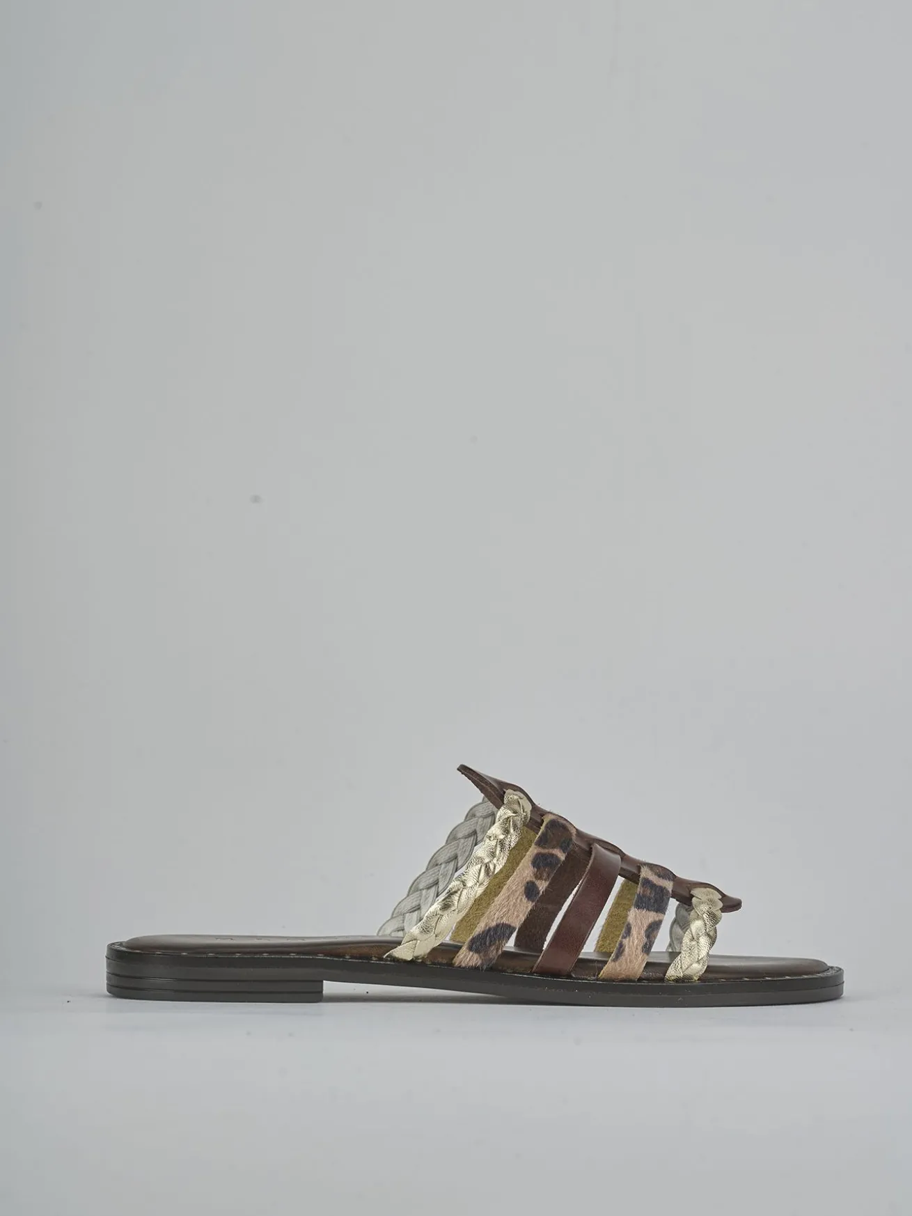 Ciabatte tacco 1cm pelle testa