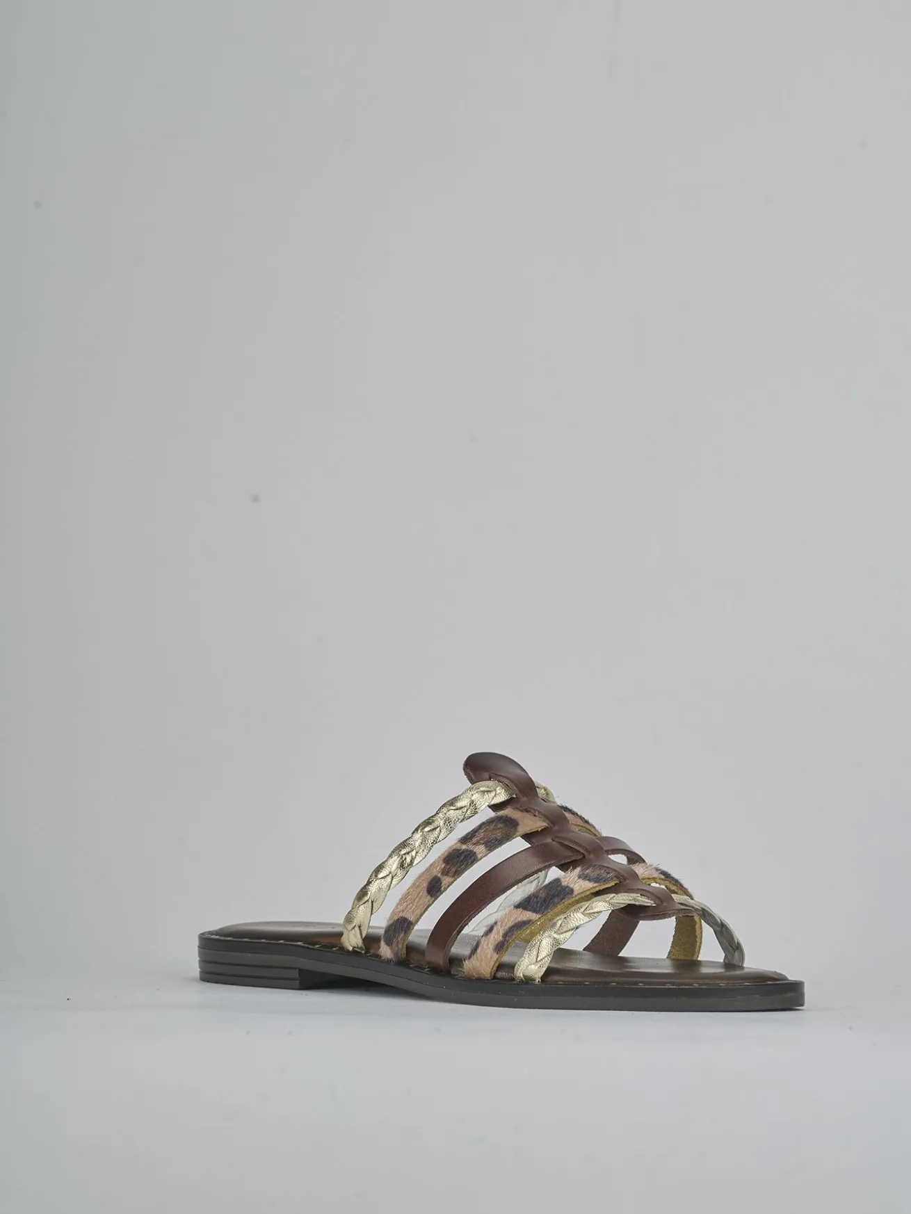 Ciabatte tacco 1cm pelle testa