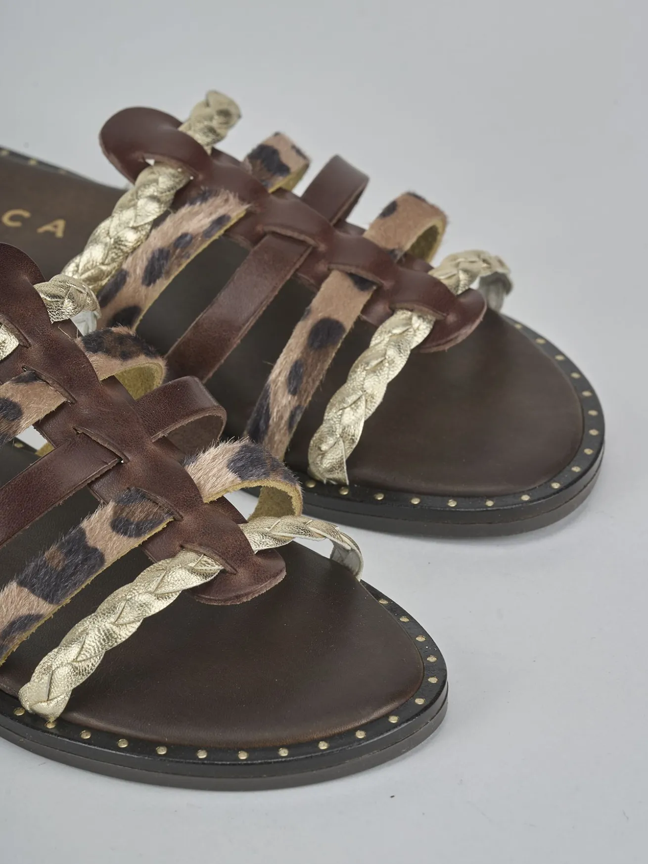 Ciabatte tacco 1cm pelle testa