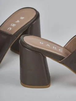 Ciabatte tacco 7cm pelle testa