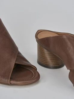 Ciabatte tacco 5cm pelle testa