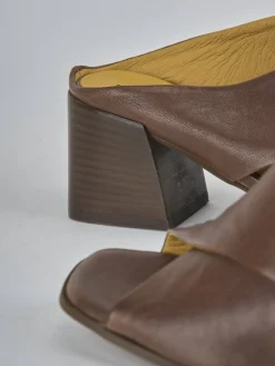 Ciabatte tacco 6cm pelle testa