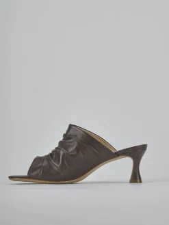 Ciabatte tacco 6cm pelle testa