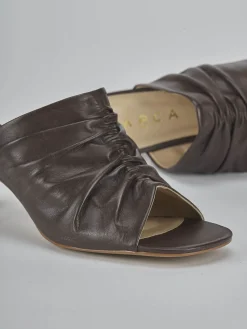 Ciabatte tacco 6cm pelle testa