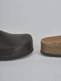 Ciabatte tacco 1cm pelle verde