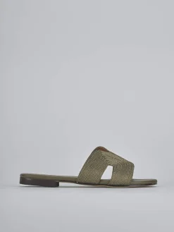 Ciabatte tacco 1cm pelle verde