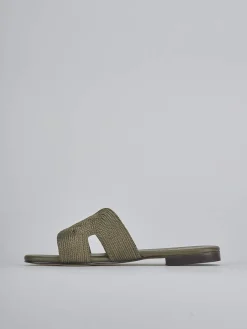 Ciabatte tacco 1cm pelle verde