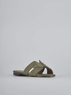 Ciabatte tacco 1cm pelle verde