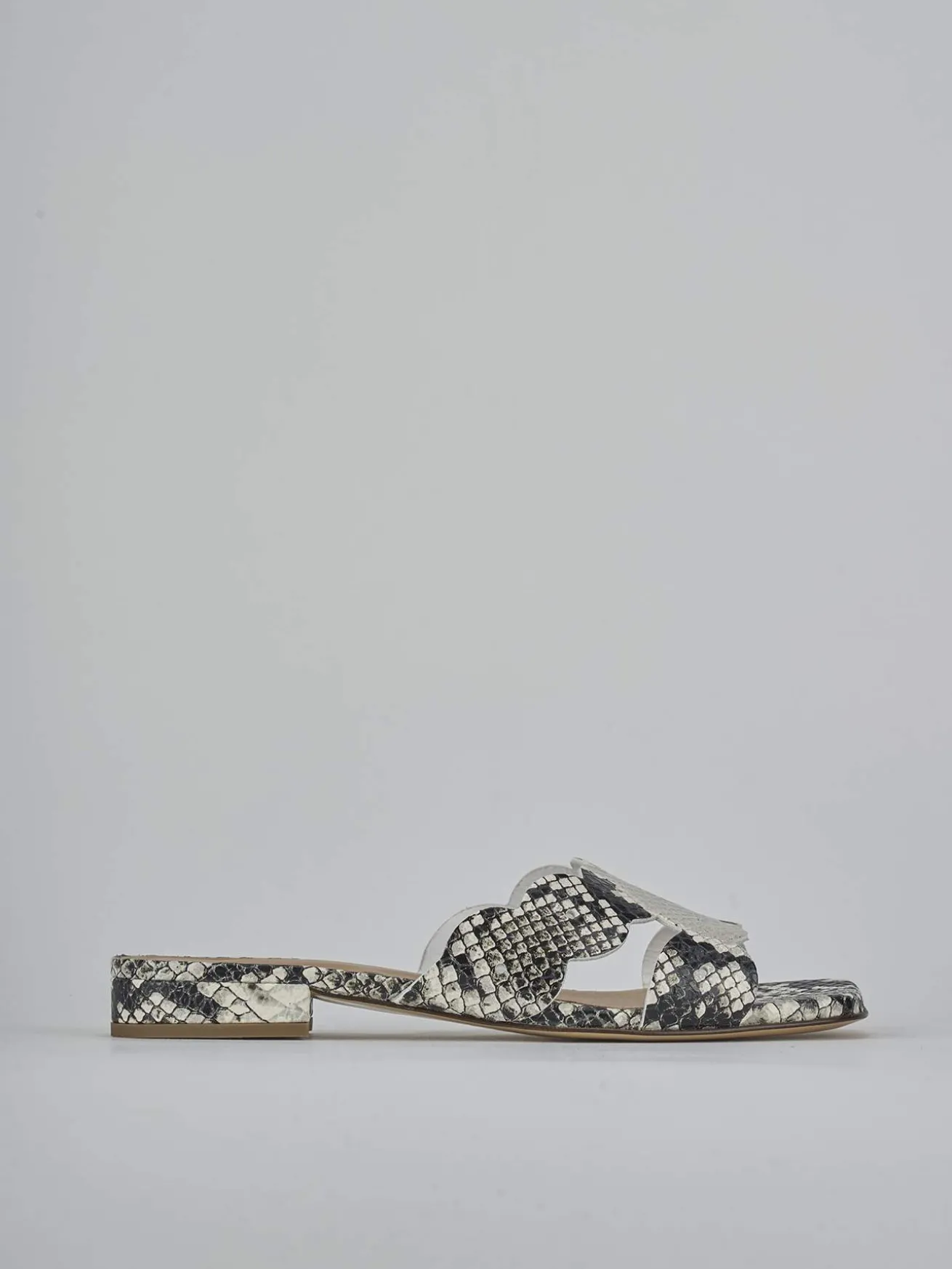 Ciabatte tacco 1cm pitone multicolor