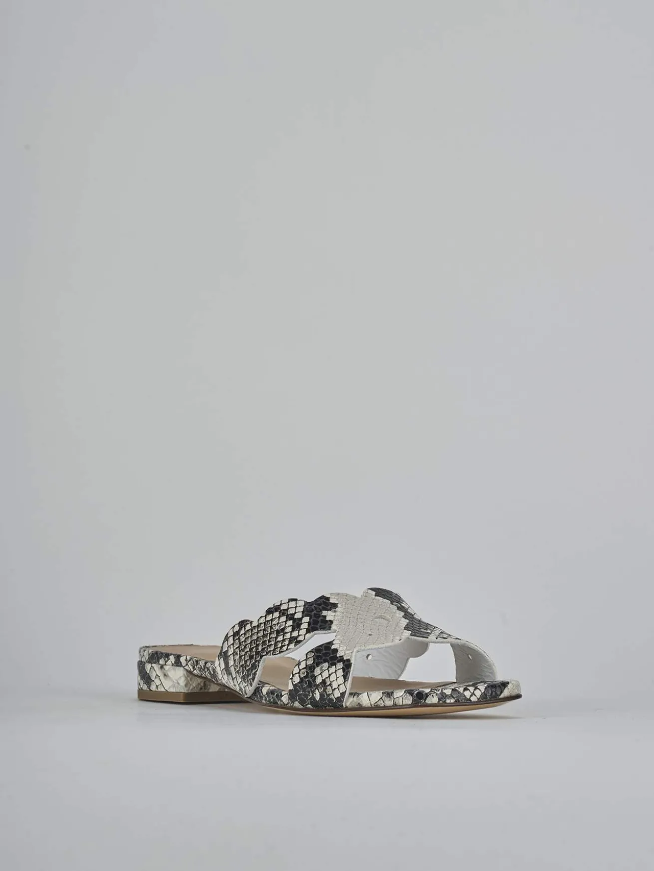 Ciabatte tacco 1cm pitone multicolor