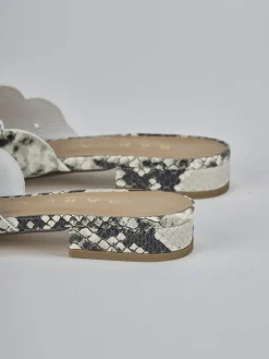 Ciabatte tacco 1cm pitone multicolor