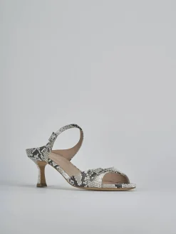 Ciabatte tacco 5cm pitone beige