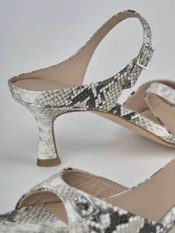 Ciabatte tacco 5cm pitone beige