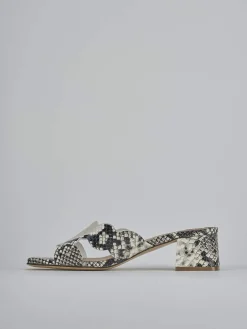 Ciabatte tacco 5cm pitone multicolor