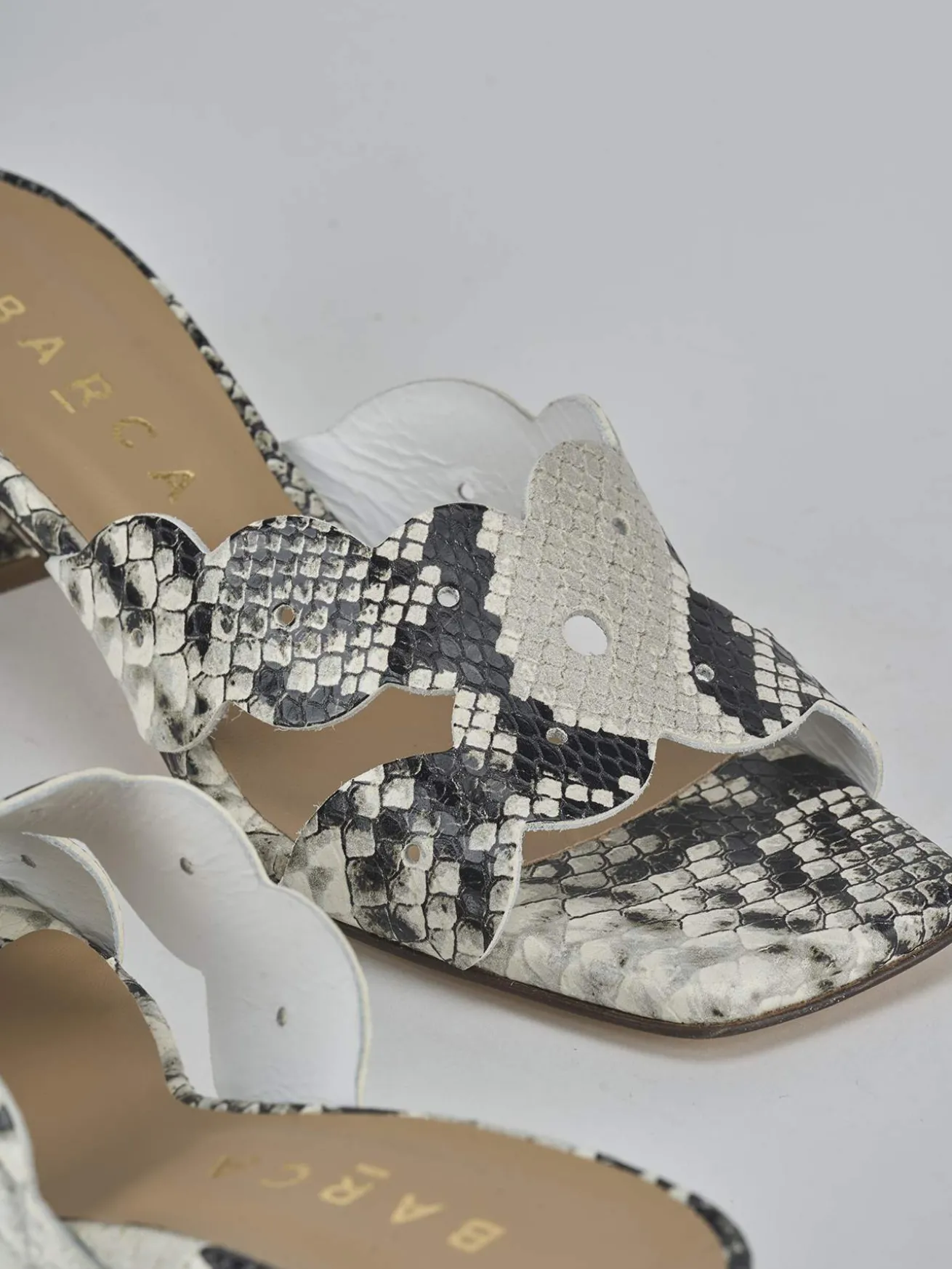 Ciabatte tacco 5cm pitone multicolor