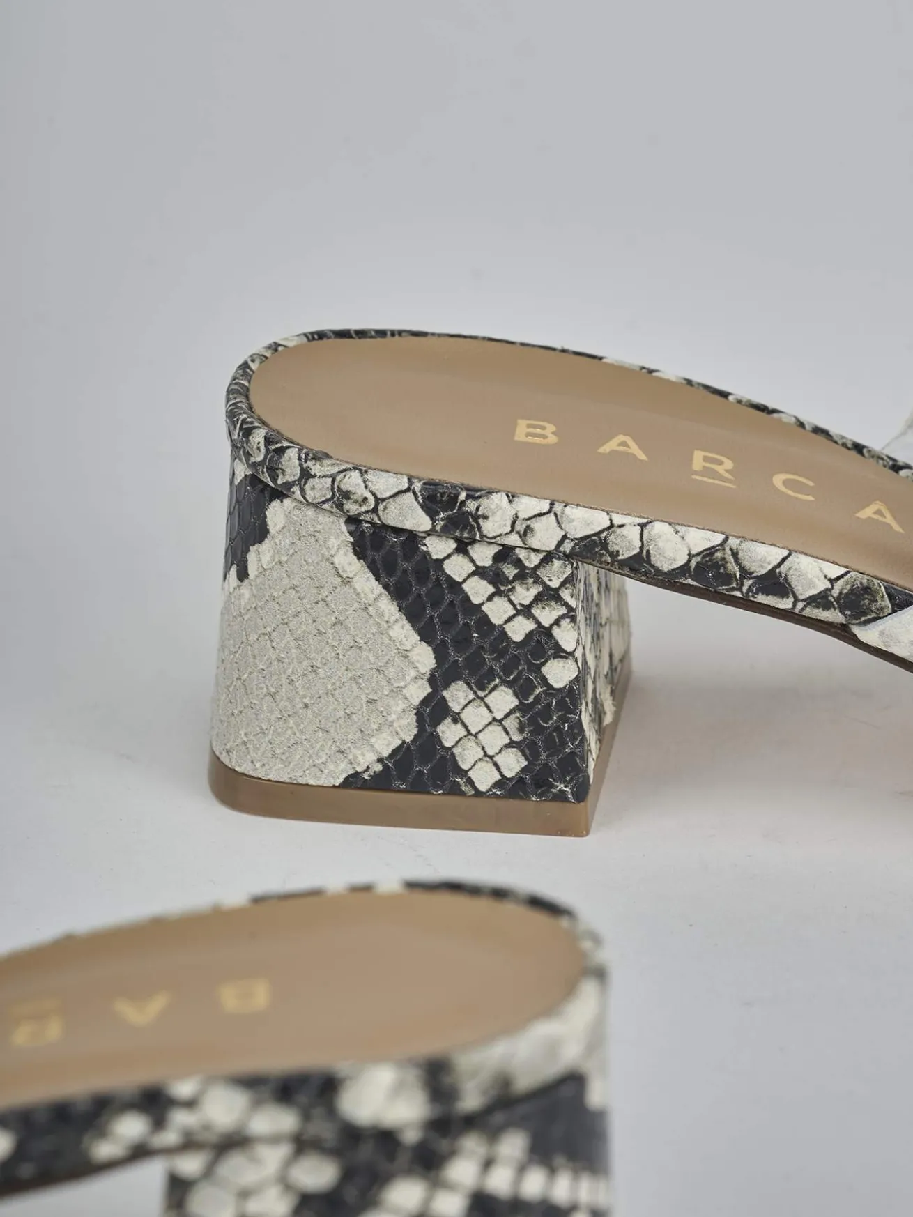 Ciabatte tacco 5cm pitone multicolor