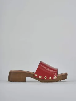 Ciabatte tacco 3cm vernice rosso