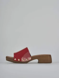 Ciabatte tacco 3cm vernice rosso