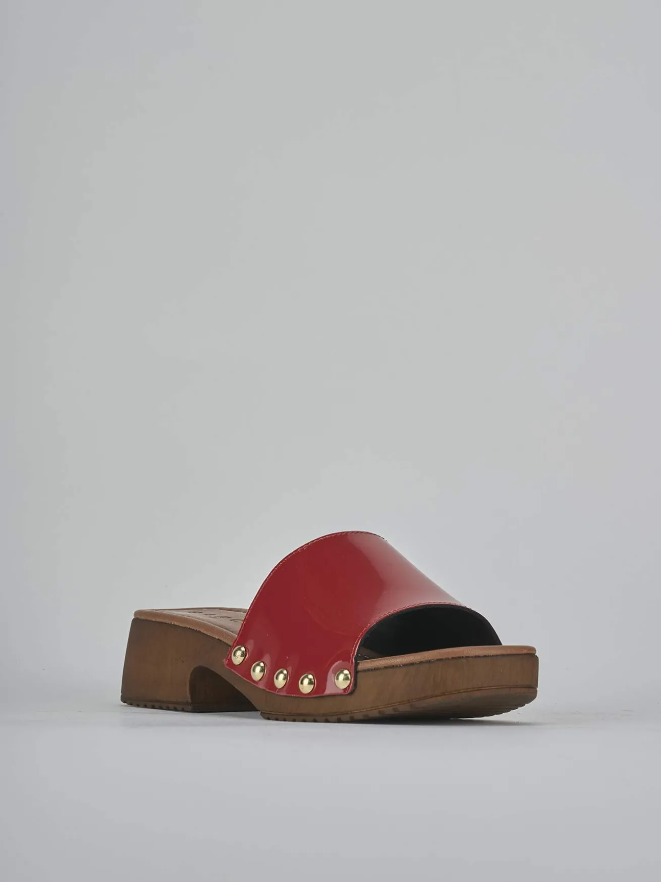 Ciabatte tacco 3cm vernice rosso