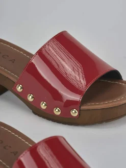 Ciabatte tacco 3cm vernice rosso