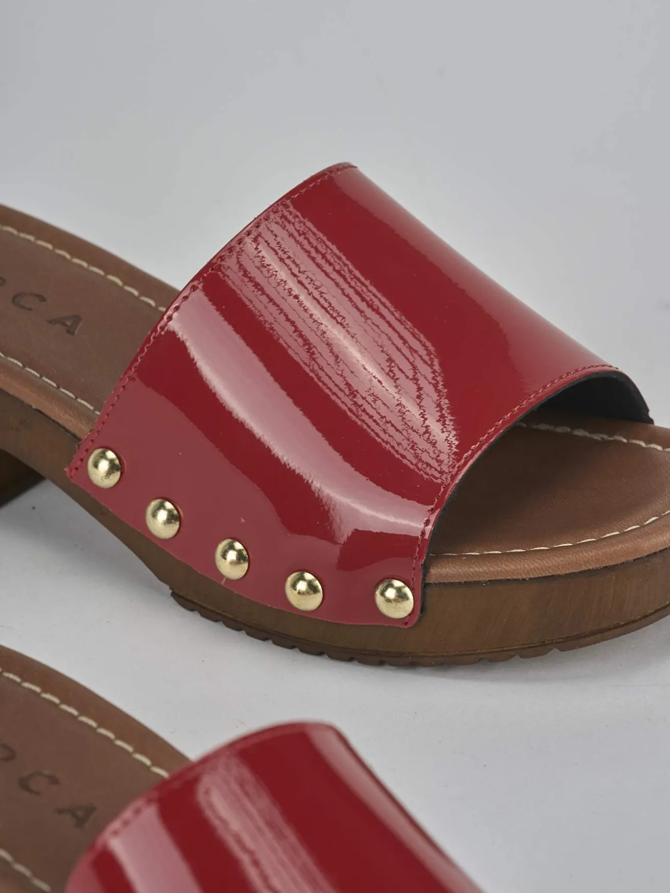 Ciabatte tacco 3cm vernice rosso