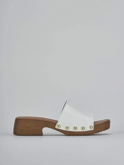 Ciabatte tacco 3cm vernice bianco