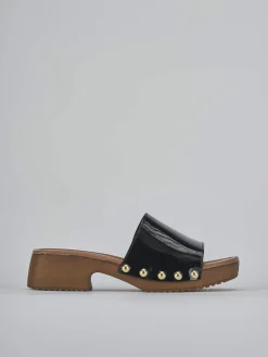 Ciabatte tacco 3cm vernice nero