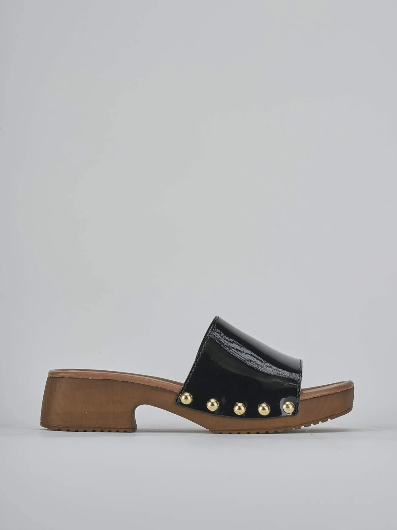 Ciabatte tacco 3cm vernice nero