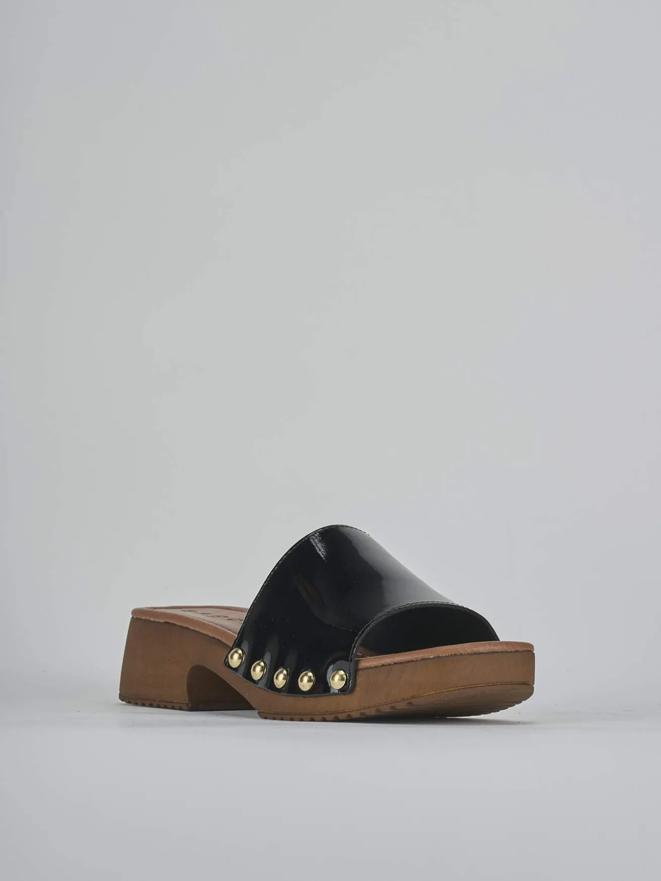 Ciabatte tacco 3cm vernice nero