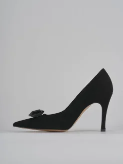 Décolleté tacco 9cm camoscio nero