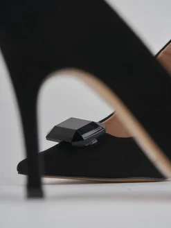 Décolleté tacco 9cm camoscio nero