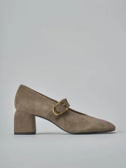 Décolleté tacco 6cm camoscio beige