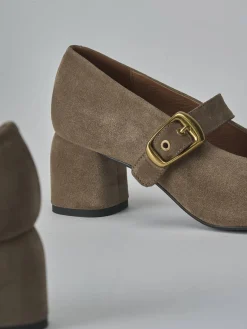 Décolleté tacco 6cm camoscio beige