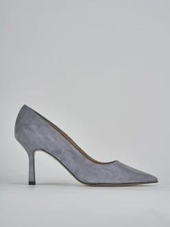 Décolleté tacco 7cm camoscio grigio