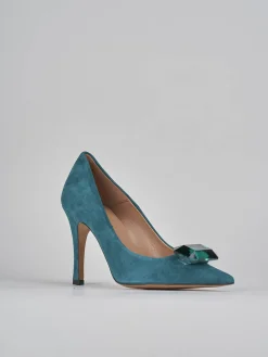 Décolleté tacco 9cm camoscio verde