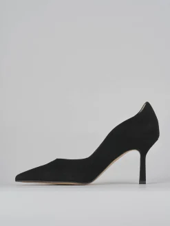 Décolleté tacco 8cm camoscio nero