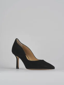 Décolleté tacco 8cm camoscio nero