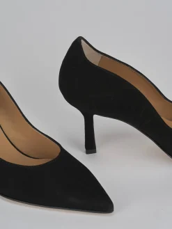 Décolleté tacco 8cm camoscio nero