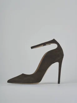 Décolleté tacco 10cm camoscio testa