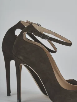 Décolleté tacco 10cm camoscio testa